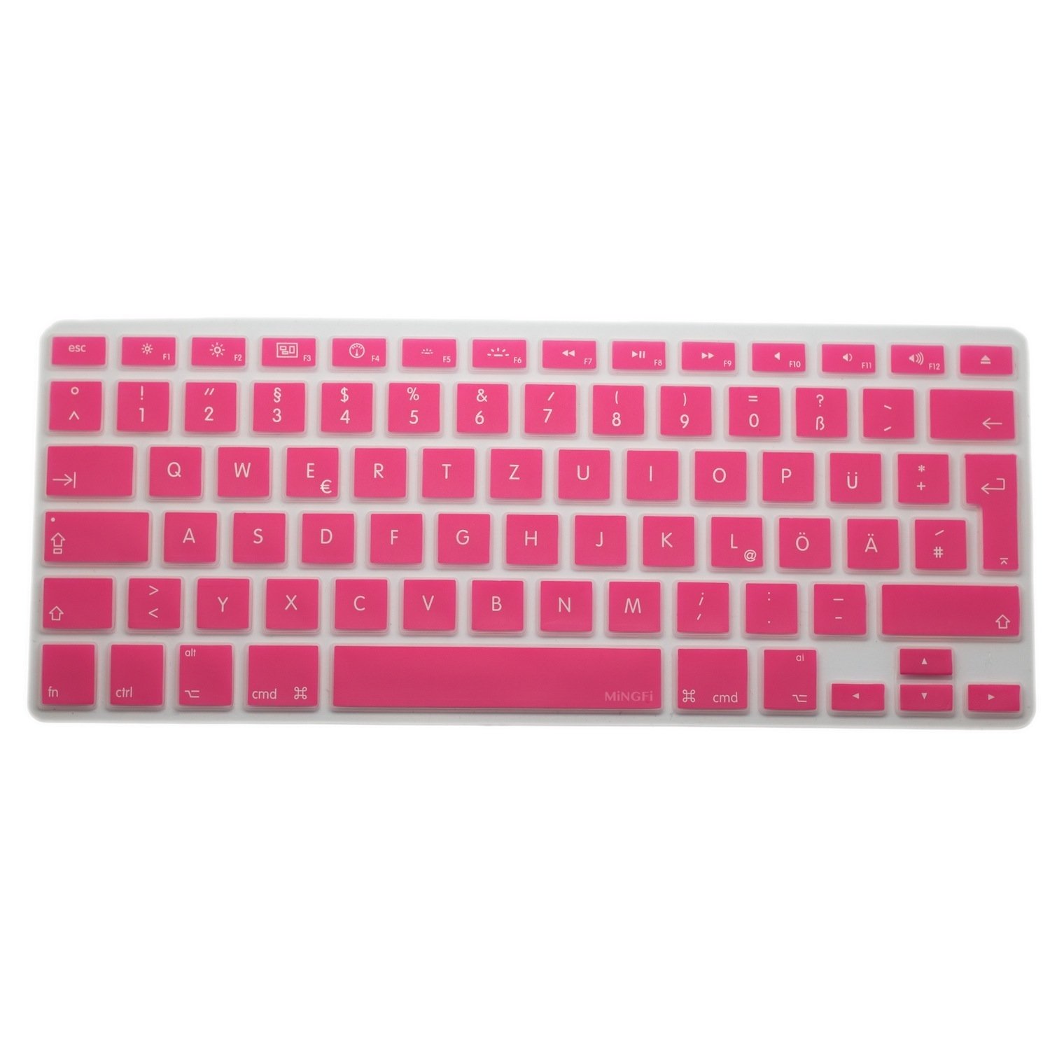 MiNGFi Tedesco QWERTZ silicone coperchio della tastiera Copritastiera per MacBook Pro/Air (2008-2015) Modello A1278 A1286 A1369 A1398 A1425 A1466 A1502 EU/ISO layout della tastiera - Rosa
