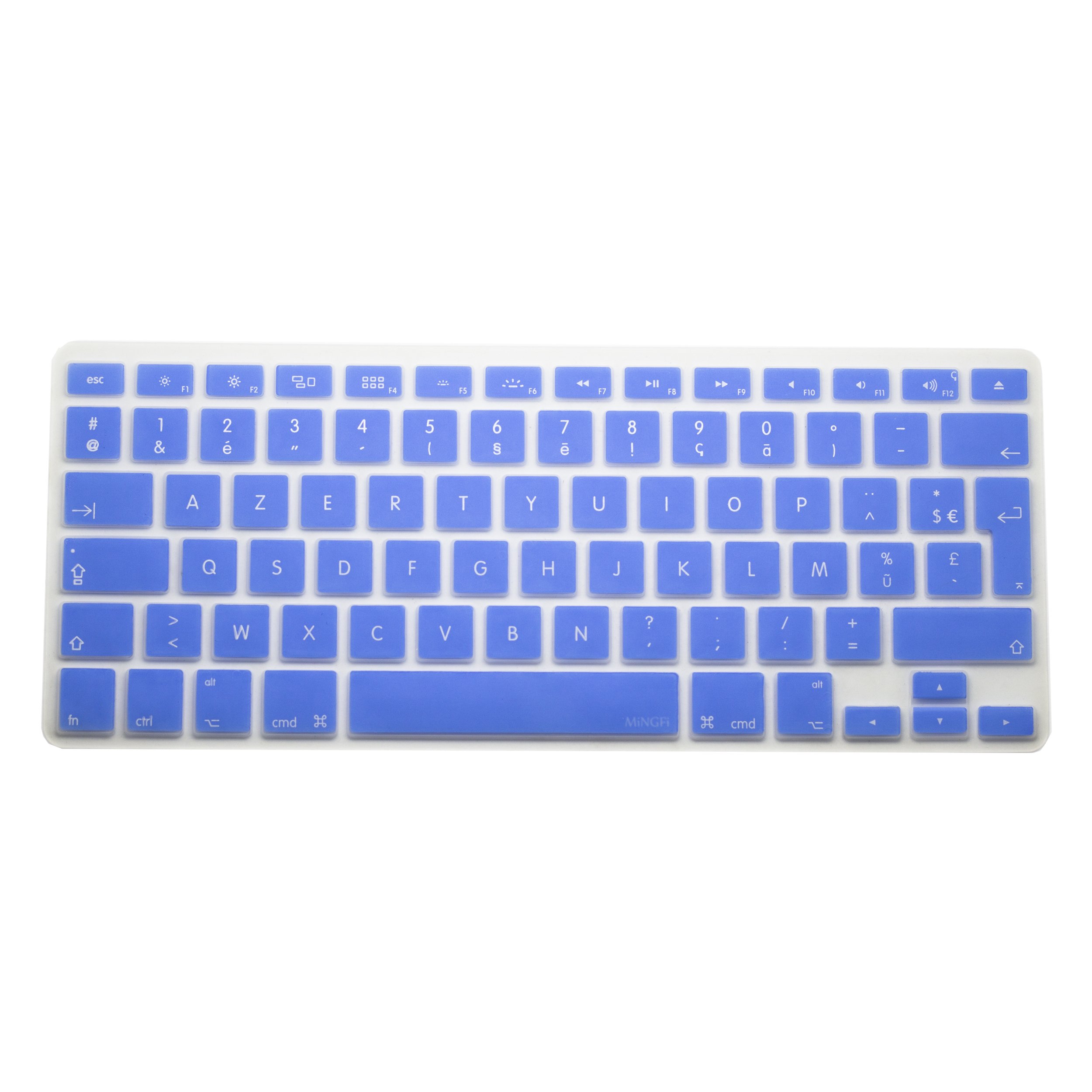 MiNGFi Francese AZERTY silicone coperchio della tastiera Copritastiera per MacBook Pro/Air (2008-2015) Modello A1278 A1286 A1369 A1398 A1425 A1466 A1502 EU/ISO layout della tastiera - Azzurro