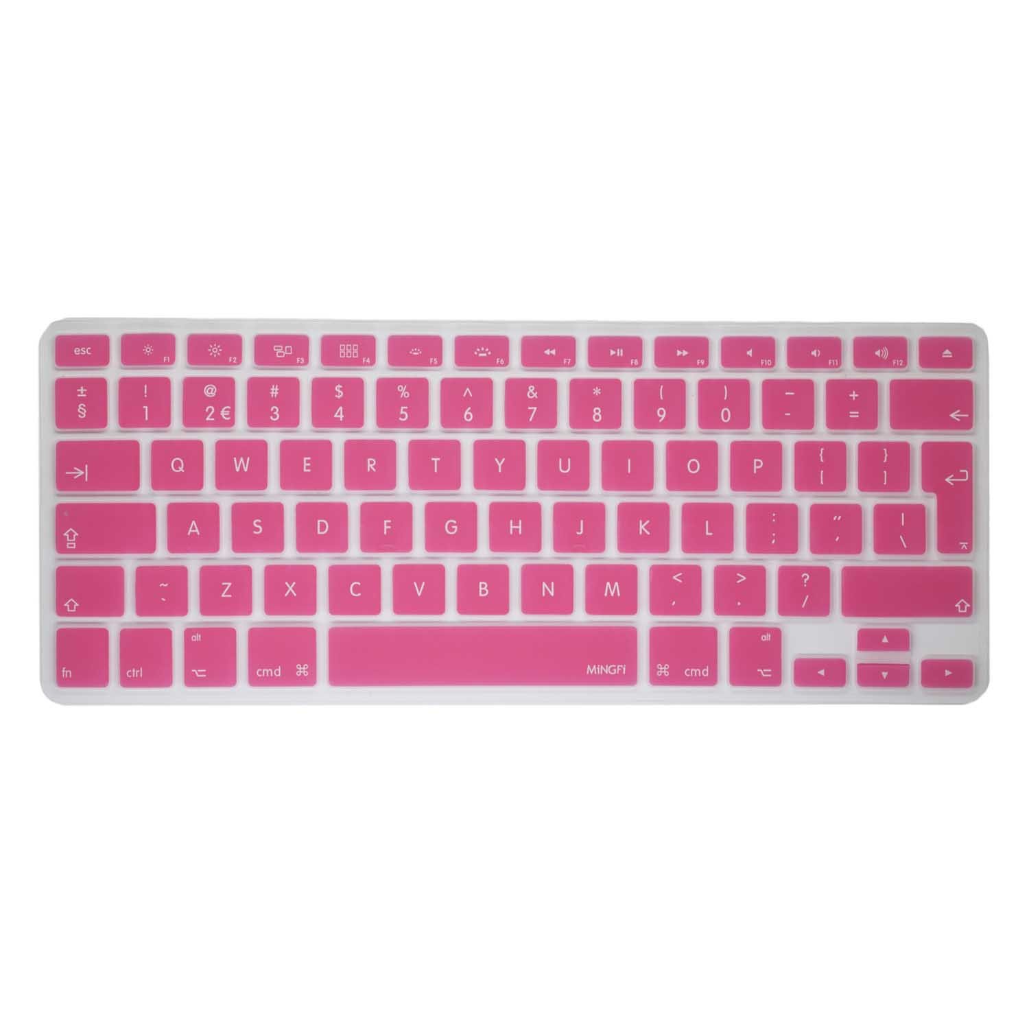 MiNGFi Inglese QWERTY silicone coperchio della tastiera Copritastiera per MacBook Pro/Air (2008-2015) Modello A1278 A1286 A1369 A1398 A1425 A1466 A1502 EU/ISO layout della tastiera - Rosa
