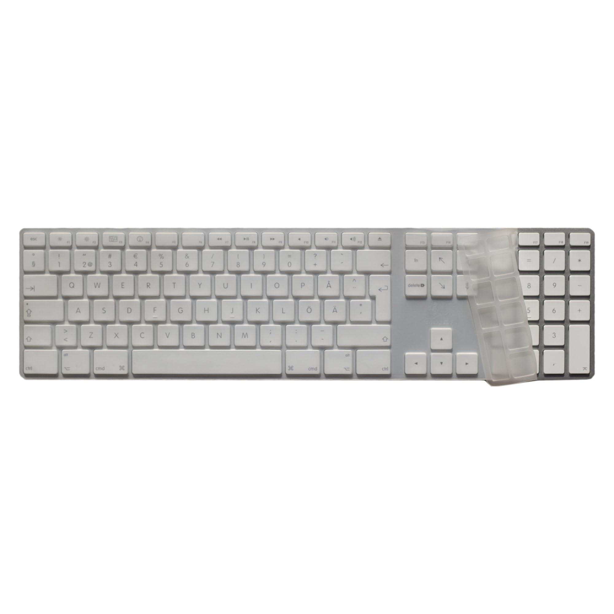 MiNGFi silicone coperchio della tastiera Copritastiera per Apple USB cablata Keyboard con tastierino numerico (2007-2016) Modello A1243 EU/ISO layout della tastiera - Trasparente