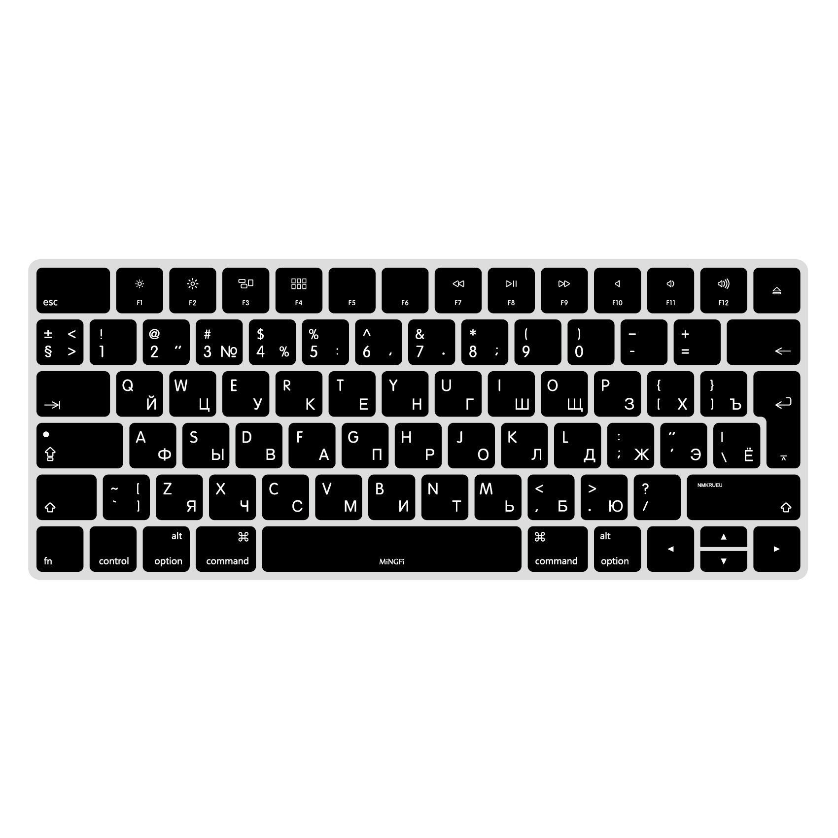 MiNGFi russo silicone coperchio della tastiera Copritastiera per Magic Keyboard (2015-2021) A1644 EU/ISO layout della tastiera - Nero