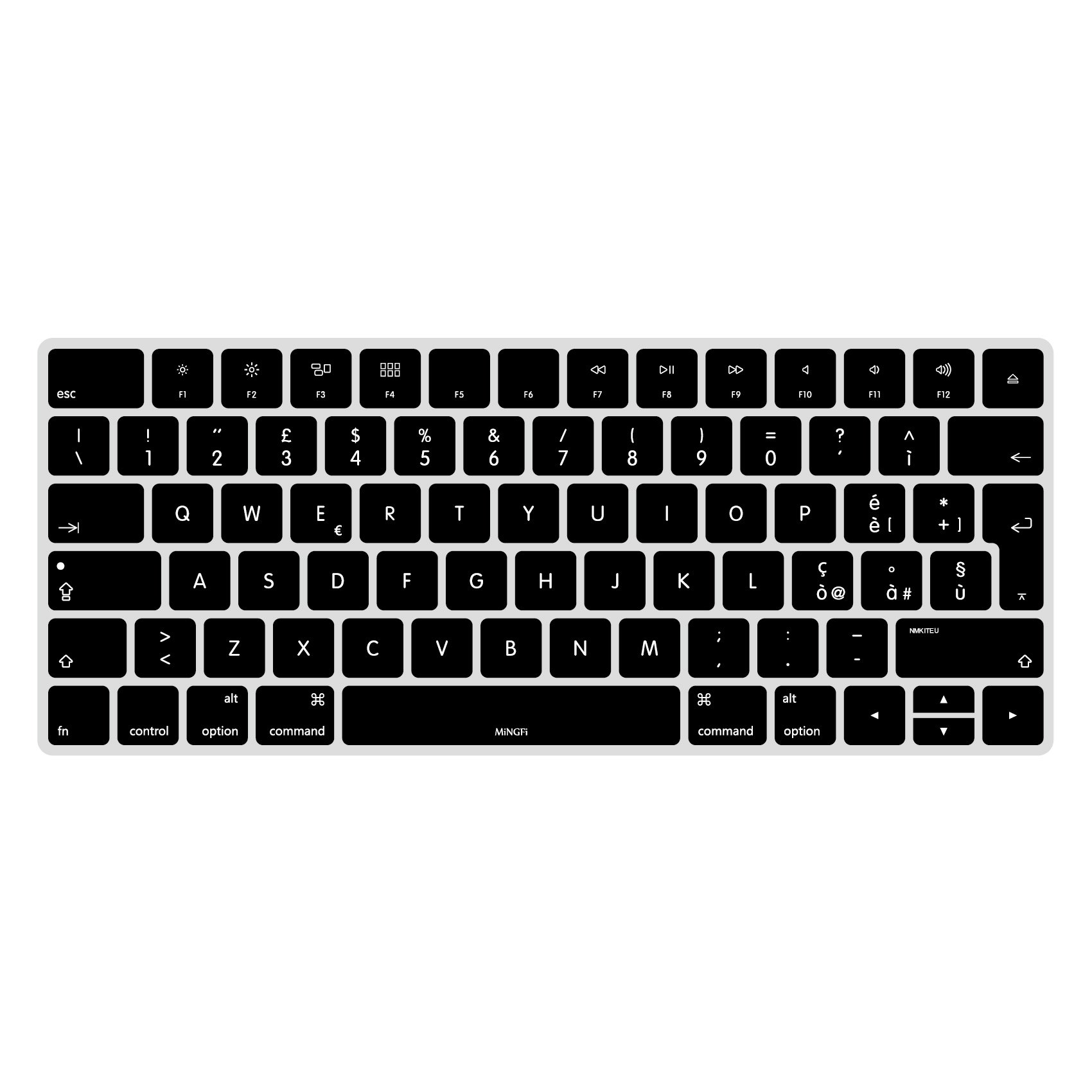 MiNGFi italiano silicone coperchio della tastiera Copritastiera per Magic Keyboard (2015-2021) A1644 EU/ISO layout della tastiera - Nero