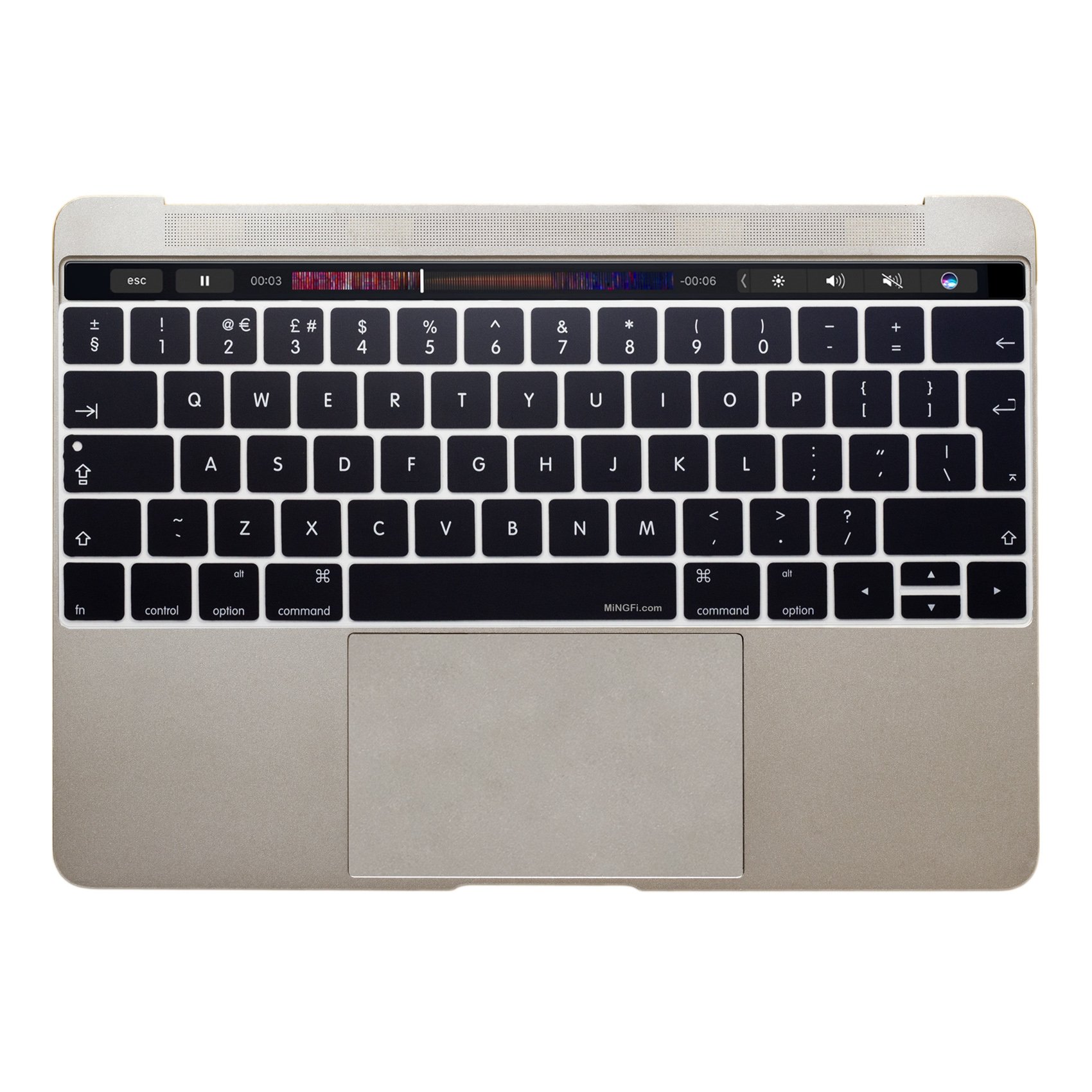 MiNGFi Inglese QWERTY silicone coperchio della tastiera Copritastiera per MacBook Pro 13/15" Touch Bar (2016-2019) Modello A1706 A1707 A1989 A1990 A2159 EU/ISO layout della tastiera - Nero