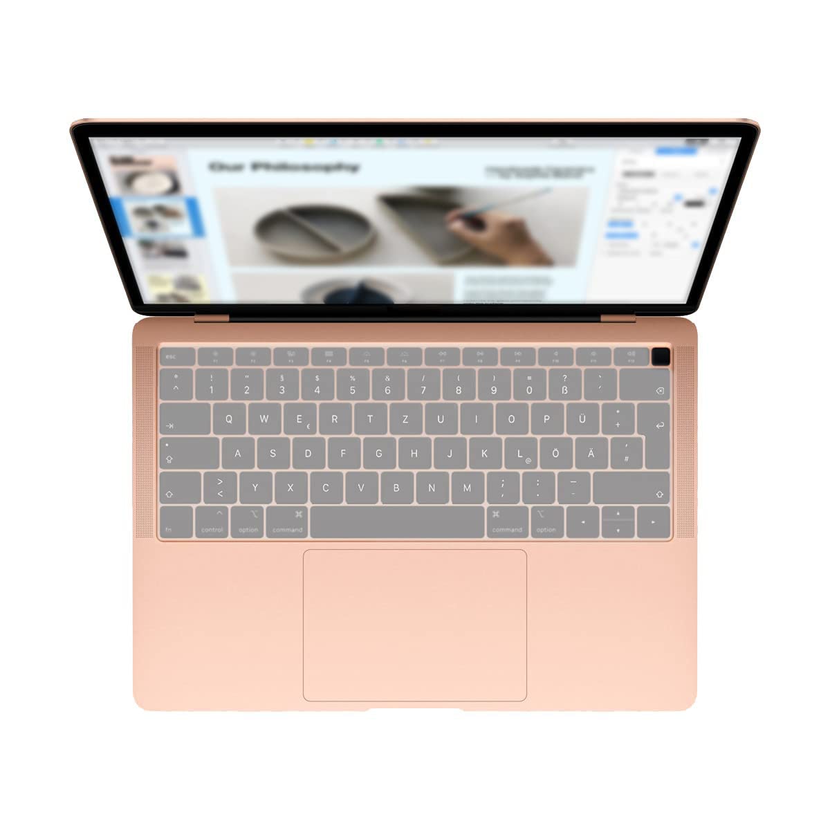 MiNGFi silicone coperchio della tastiera Copritastiera per MacBook Air 13" Touch ID Modello A1932 (2018-2019) EU/ISO layout della tastiera - Trasparente