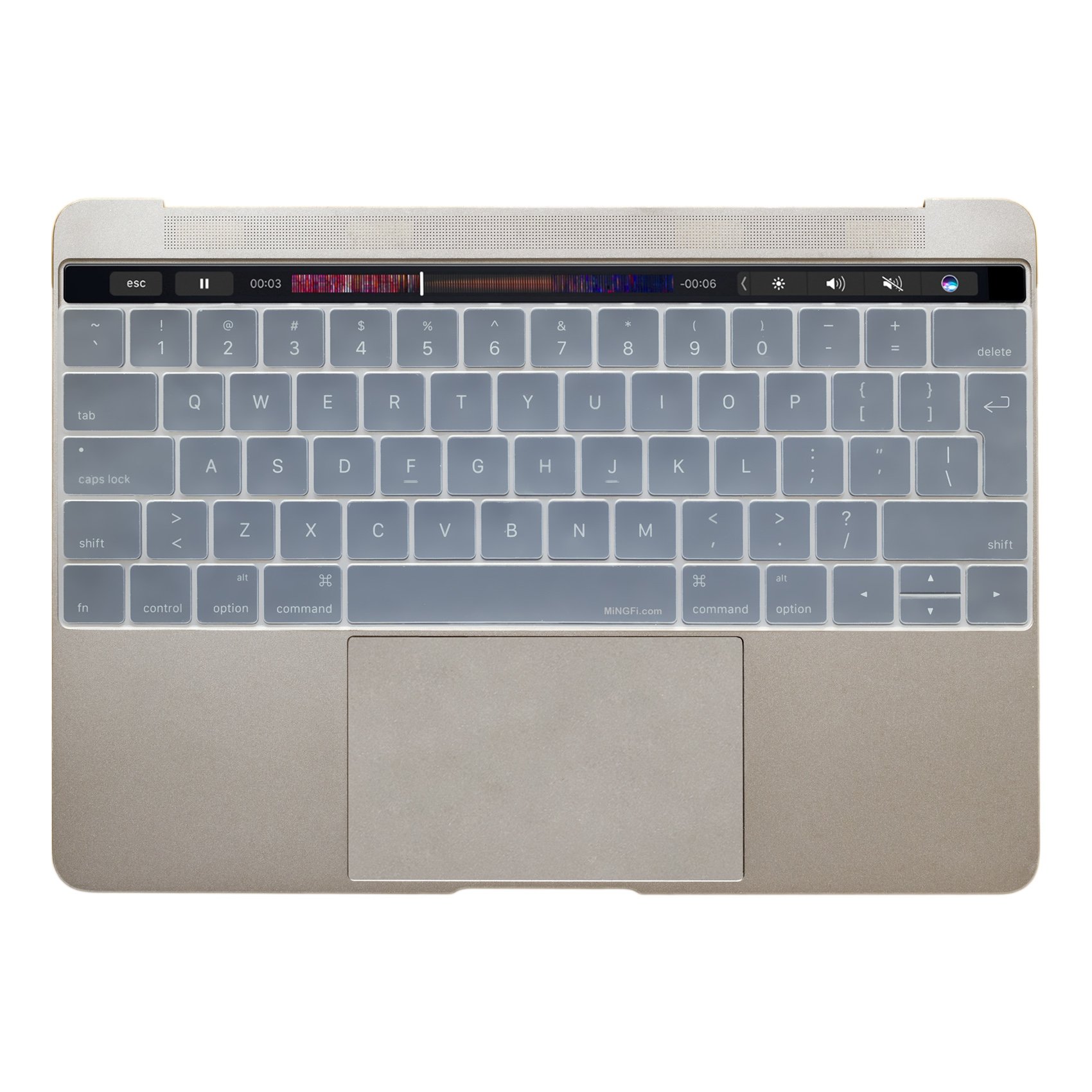 MiNGFi silicone coperchio della tastiera Copritastiera per MacBook Pro 13/15" Touch Bar (2016-2019) Modello A1706 A1707 A1989 A1990 A2159 EU/ISO layout della tastiera - Trasparente