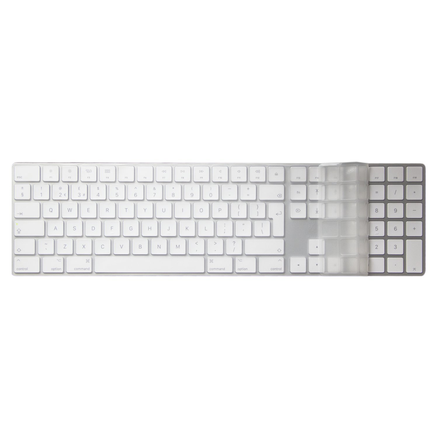 MiNGFi silicone coperchio della tastiera Copritastiera per senza fili Magic Keyboard con tastierino numerico (2017+) Modello A1843 EU/ISO layout della tastiera - Trasparente