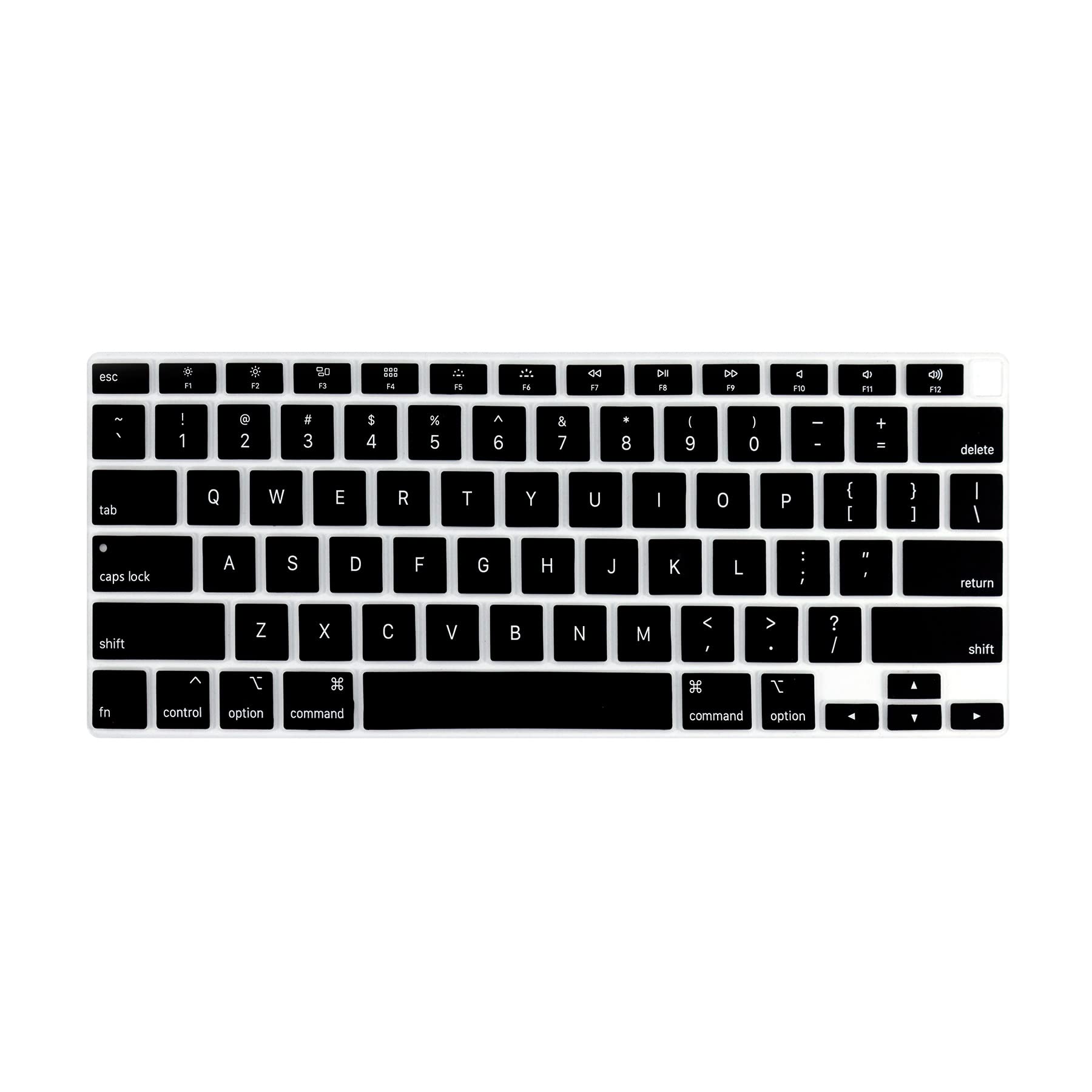 MiNGFi Inglese QWERTY silicone coperchio della tastiera Copritastiera per MacBook Air 13" Touch ID Modello M1 A2337 A2179 (2020+) US/ANSI layout della tastiera - Nero