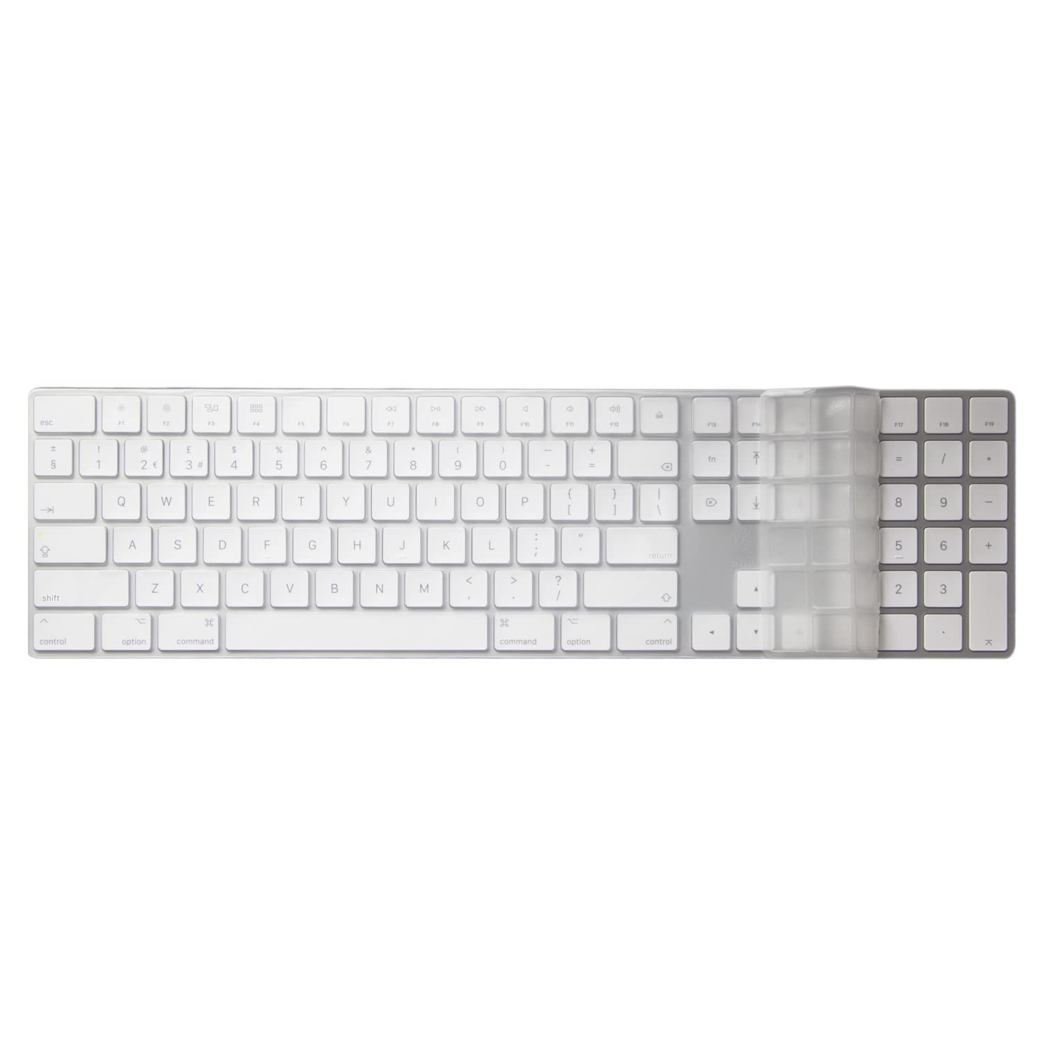 MiNGFi silicone coperchio della tastiera Copritastiera per senza fili Magic Keyboard con tastierino numerico (2017+) Modello A1843 US/ANSI layout della tastiera - Trasparente
