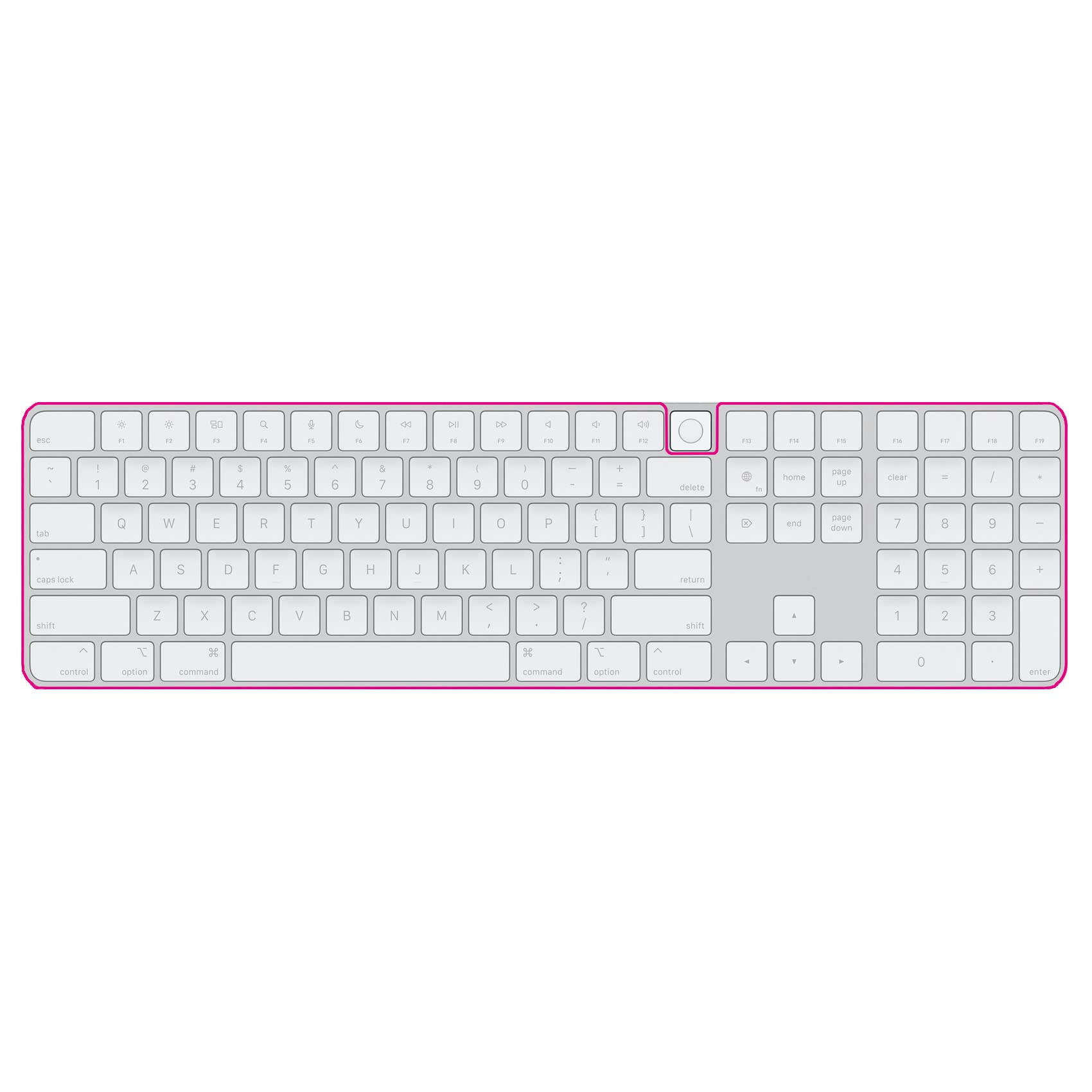 MiNGFi silicone coperchio della tastiera Copritastiera per Magic Keyboard con Touch ID e tastierino numerico Modello A2520 (2021+) US/ANSI layout della tastiera - Trasparente
