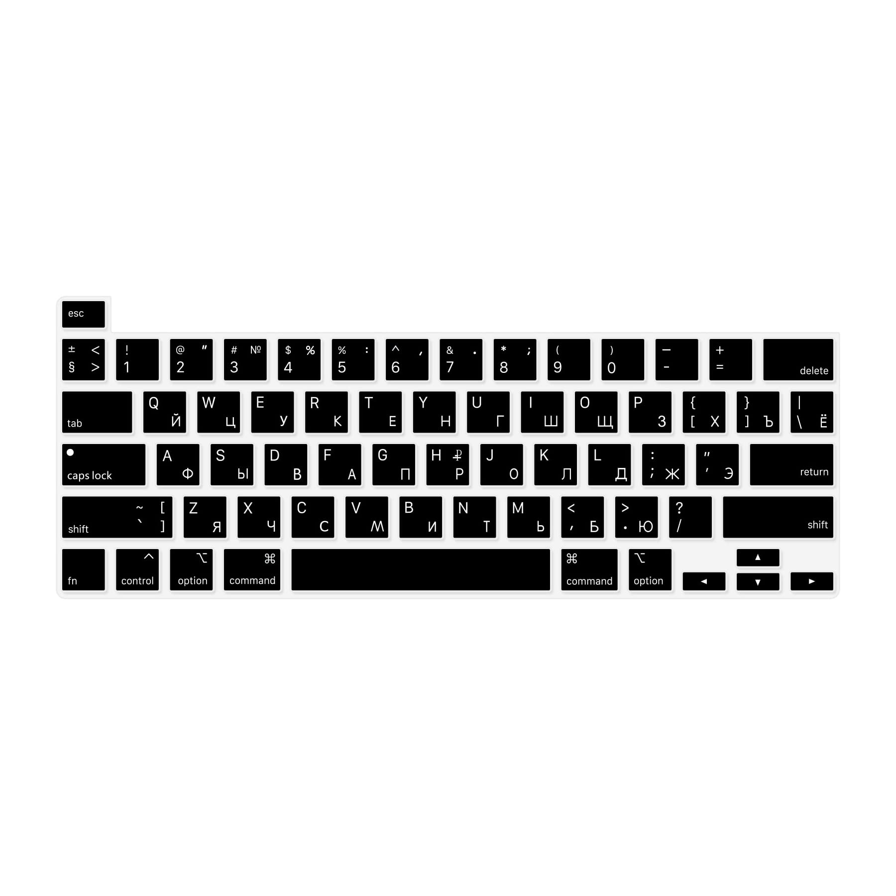 MiNGFi Russian Silicone Keyboard Cover for MacBook Pro 16" M1 (2019+) Model A2141 MacBook Pro 13" (2020+) Model A2338 A2289 A2251 US keyboard layout - Black