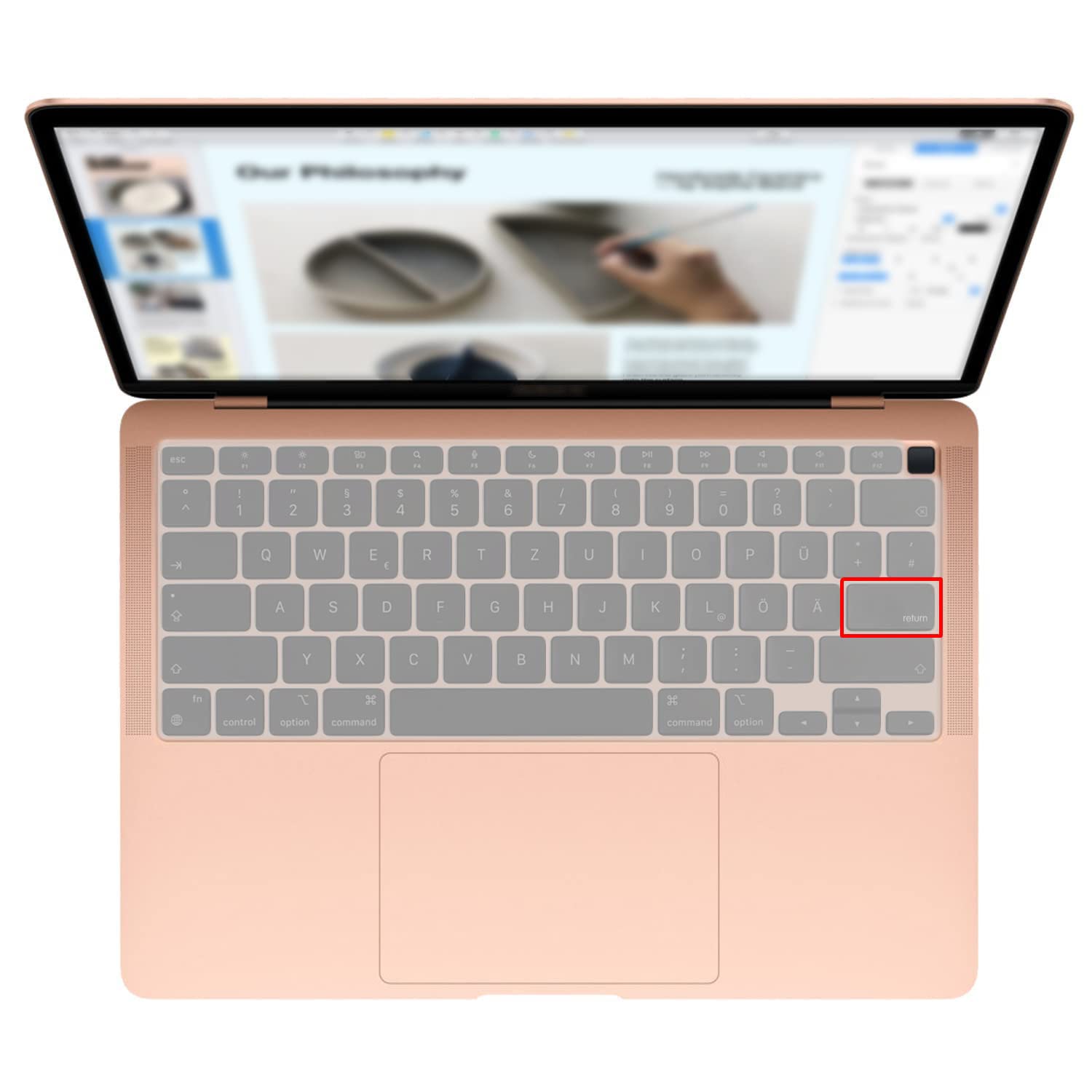 MiNGFi silicone coperchio della tastiera Copritastiera per MacBook Air 13" Touch ID Modello M1 A2337 A2179 (2020+) US/ANSI layout della tastiera - Trasparente