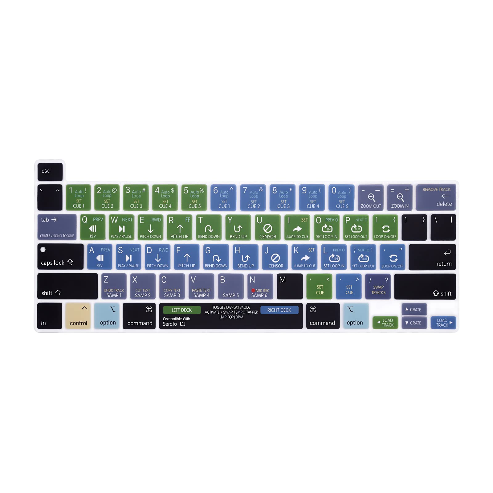 MiNGFi Serato DJ Shortcuts Silicone Keyboard Cover for MacBook Pro 16" M1 (2019+) Model A2141 MacBook Pro 13" (2020+) Model A2338 A2289 A2251 US keyboard layout