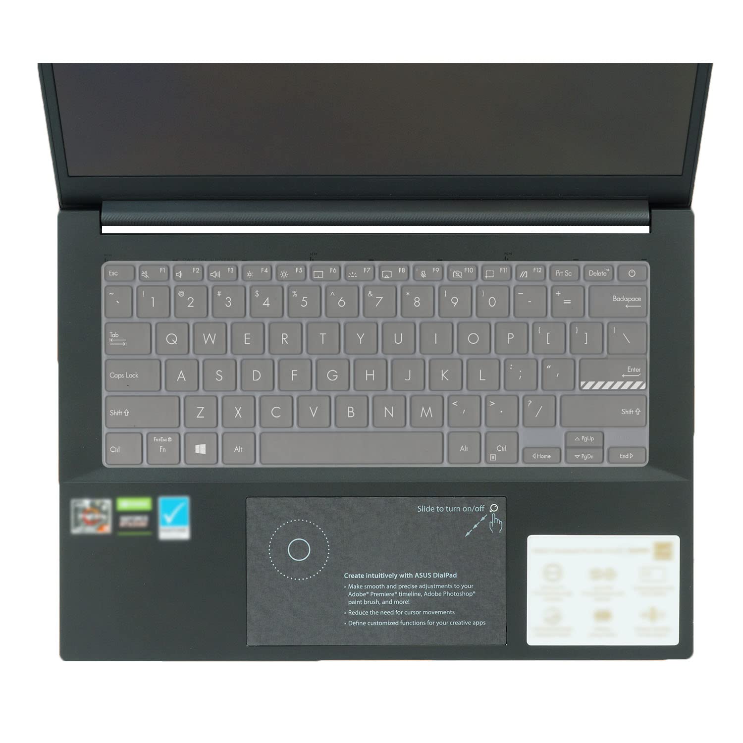 MiNGFi Silikon toetsenbordbeschermer compatibel met ASUS Vivobook Pro 14 OLED K3400 M3401 14X M7400QC - Transparant