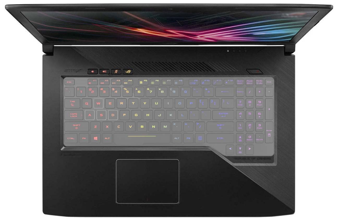 MiNGFi Silikon toetsenbordbeschermer compatibel met ASUS TUF Gaming FX503 FX504 FX505 FX705 ROG Strix GL503 GL504 GL703 GL704 - Transparant