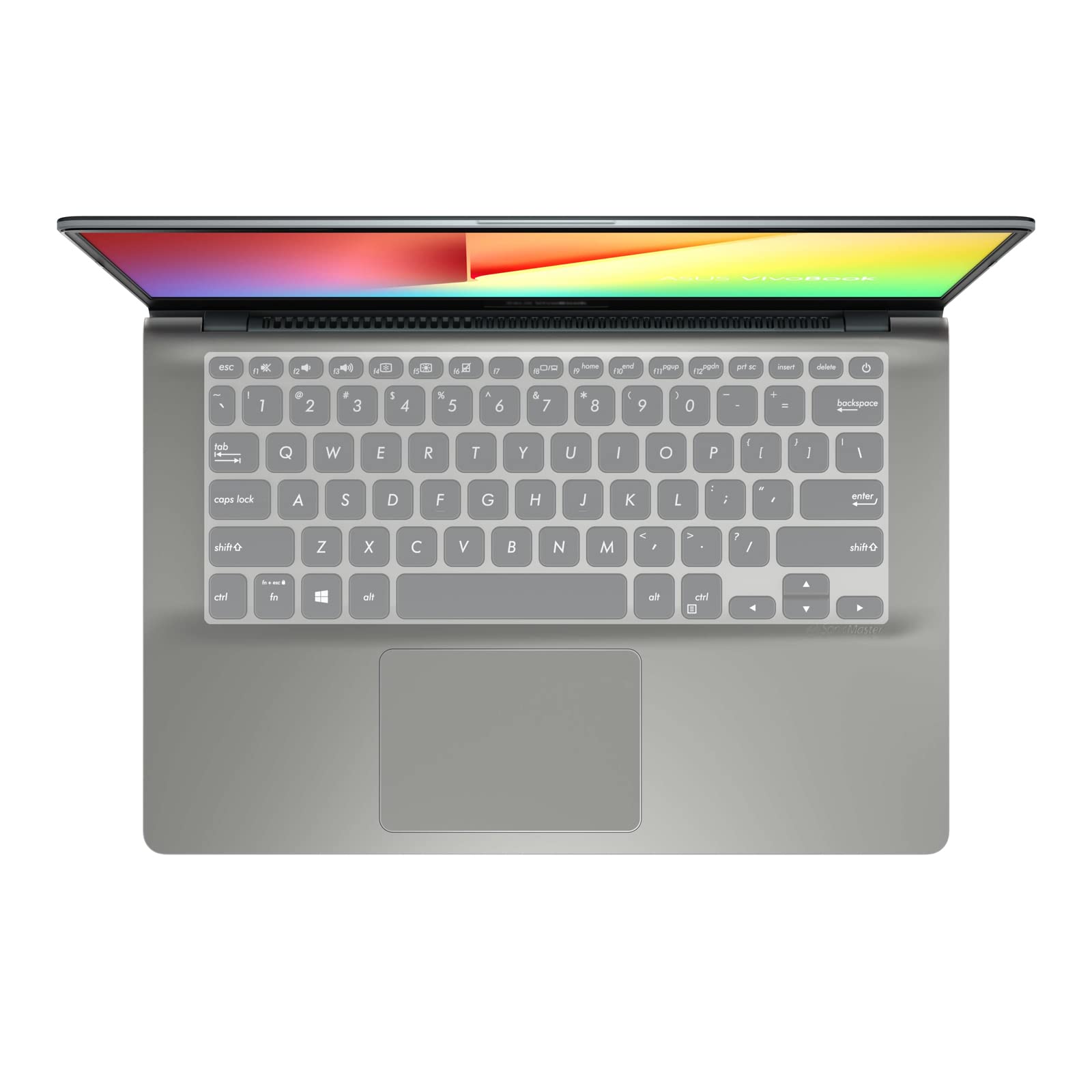 MiNGFi Silikon toetsenbordbeschermer compatibel met ASUS VivoBook Flip 14 TP412FA VivoBook S14 S430 - Transparant