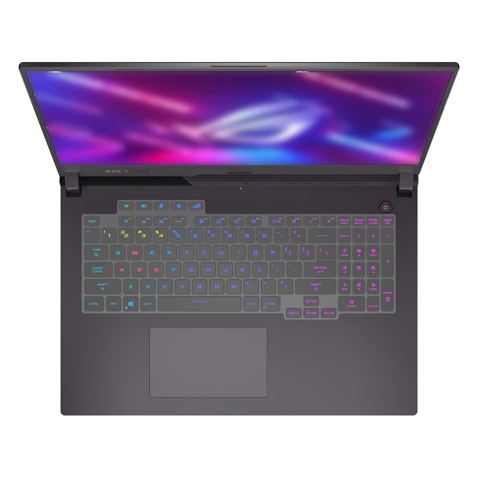 MiNGFi TPU toetsenbordbeschermer compatibel met ASUS ROG Strix Scar 17 (2022) G733Z G733ZW G17 (2021) G713QR G713RM G713QE - Transparant