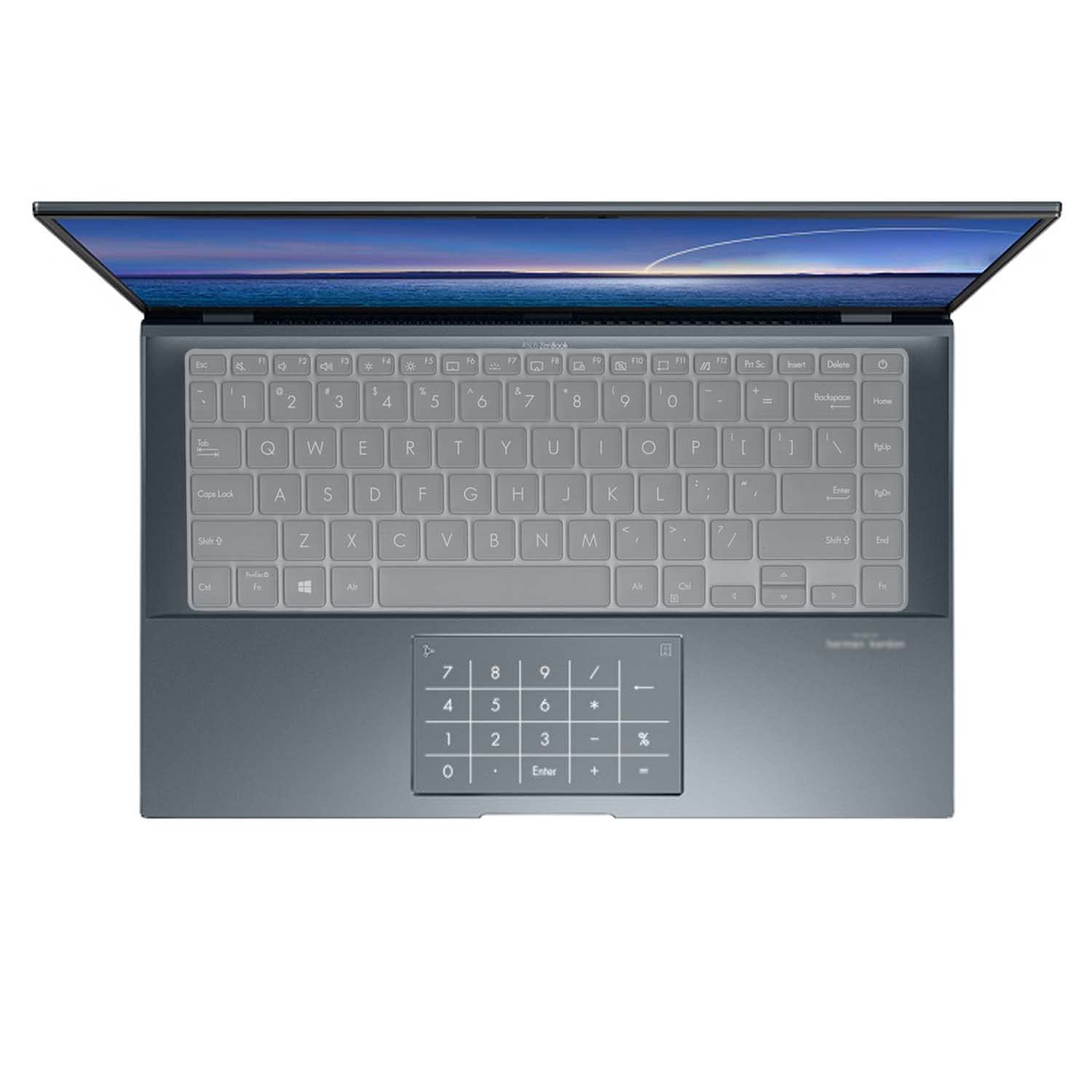 MiNGFi Silikon toetsenbordbeschermer compatibel met ASUS E410 L410 VivoBook S14 S435 S433 M433 M413 X413 K413 Flip TM420 TP470 ZenBook Q407IQ UX435EG - Transparant