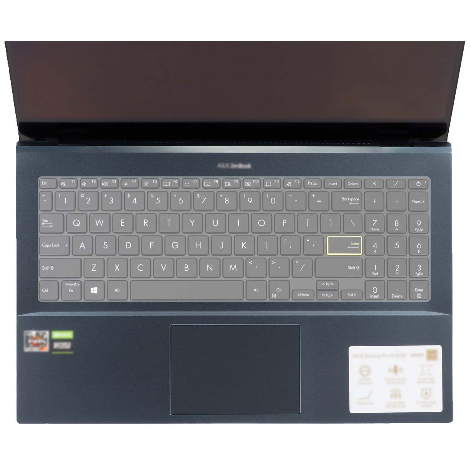 MiNGFi Silikon toetsenbordbeschermer compatibel met ASUS E510 L510 VivoBook S15 S533 15 S513 F513 X513 M513 K513 ZenBook Pro 15 UX535 - Transparant