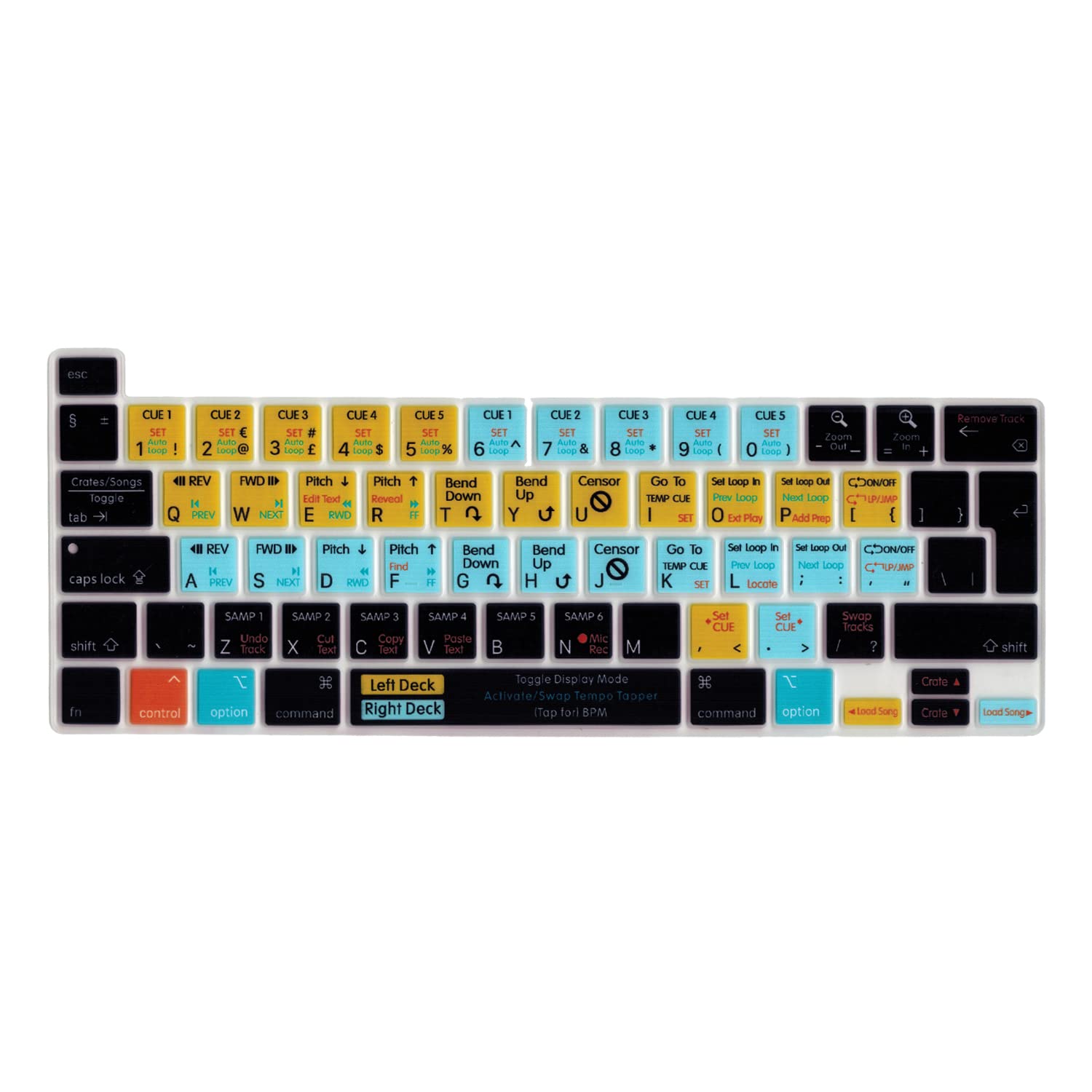 MiNGFi Serato Scratch LIVE Shortcuts Silicone Keyboard Cover for MacBook Pro 16" M1 (2019+) Model A2141 MacBook Pro 13" (2020+) Model A2338 A2289 A2251 EU/ISO Keyboard layout