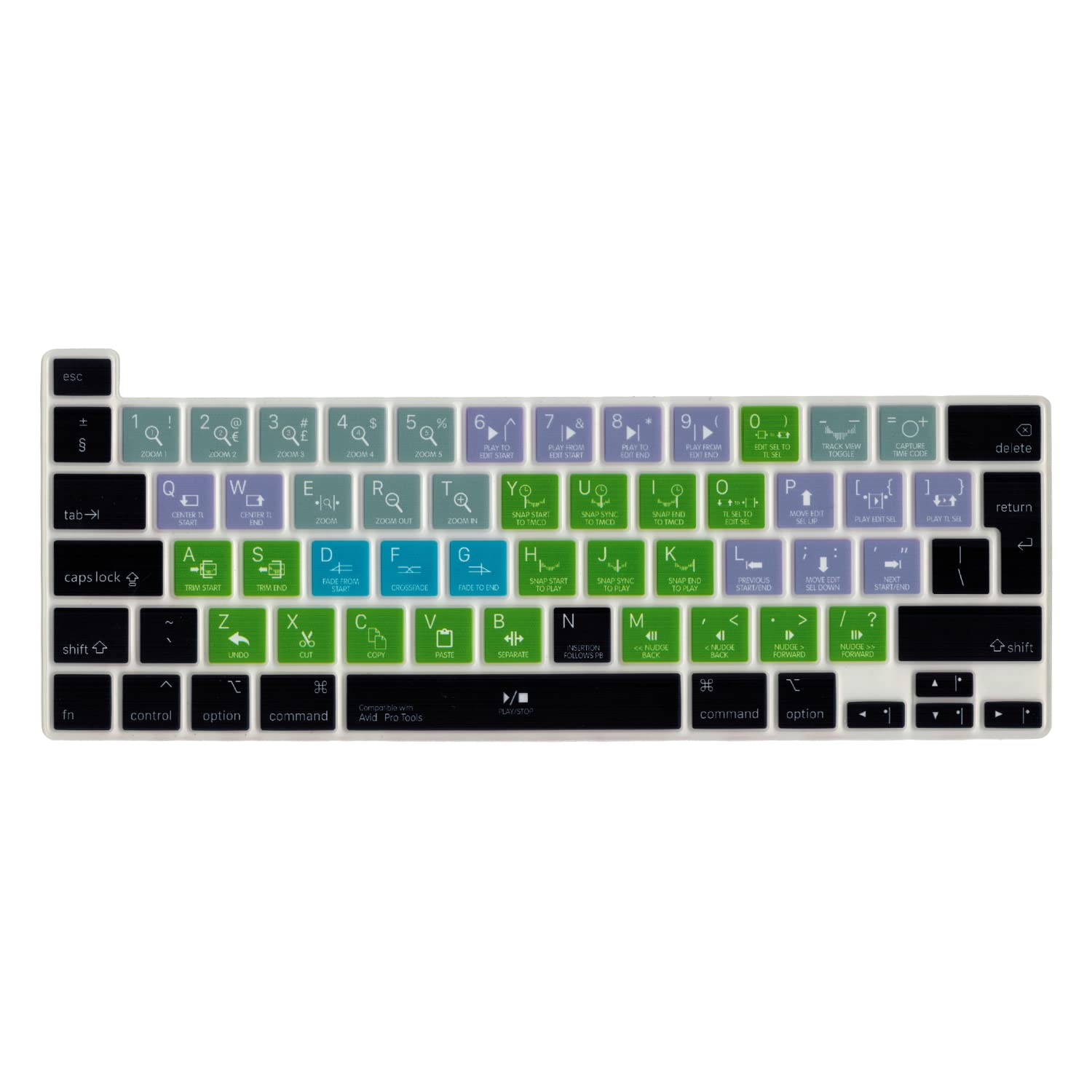 MiNGFi Pro Tools Shortcuts Silicone Keyboard Cover for MacBook Pro 16" M1 (2019+) Model A2141 MacBook Pro 13" (2020+) Model A2338 A2289 A2251 EU/ISO Keyboard layout