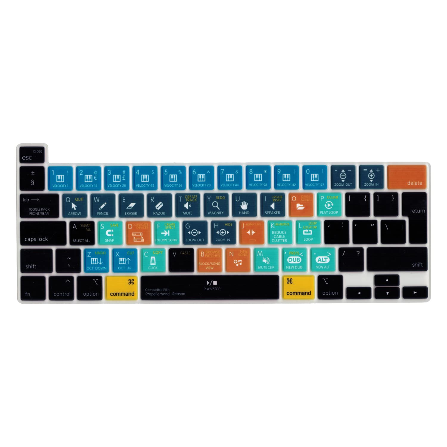 MiNGFi Reason Shortcuts Silicone Keyboard Cover for MacBook Pro 16" M1 (2019+) Model A2141 MacBook Pro 13" (2020+) Model A2338 A2289 A2251 EU/ISO Keyboard layout