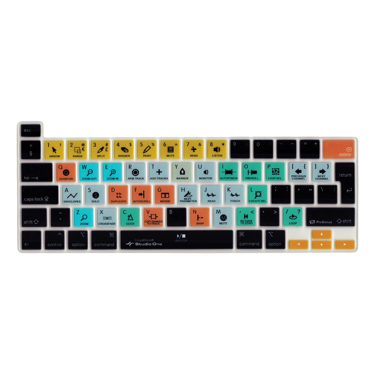 MiNGFi Studio One Shortcuts Silicone Keyboard Cover for MacBook Pro 16" M1 (2019+) Model A2141 MacBook Pro 13" (2020+) Model A2338 A2289 A2251 EU/ISO Keyboard layout
