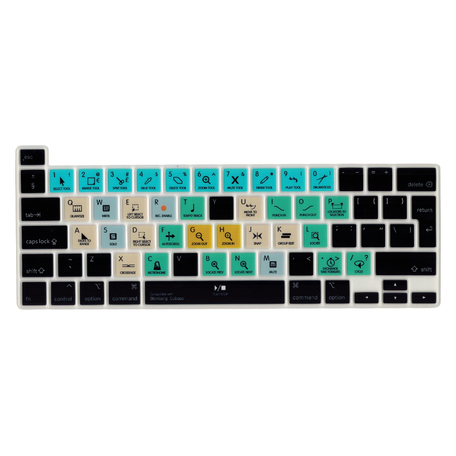 MiNGFi Steinberg Cubase Shortcuts Silicone Keyboard Cover for MacBook Pro 16" M1 (2019+) Model A2141 MacBook Pro 13" (2020+) Model A2338 A2289 A2251 EU/ISO Keyboard layout