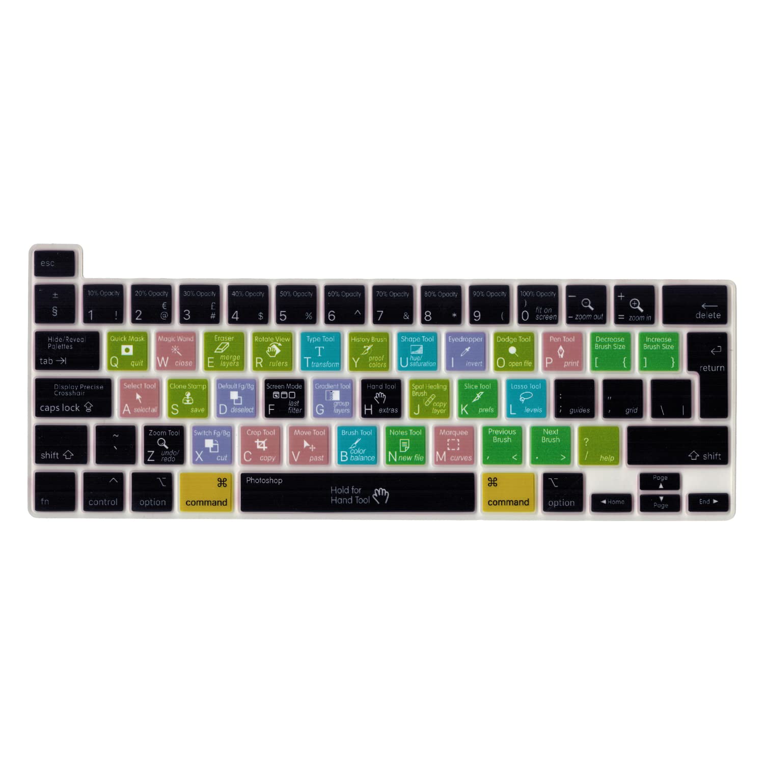 MiNGFi Photoshop Shortcuts Silicone Keyboard Cover for MacBook Pro 16" M1 (2019+) Model A2141 MacBook Pro 13" (2020+) Model A2338 A2289 A2251 EU/ISO Keyboard layout