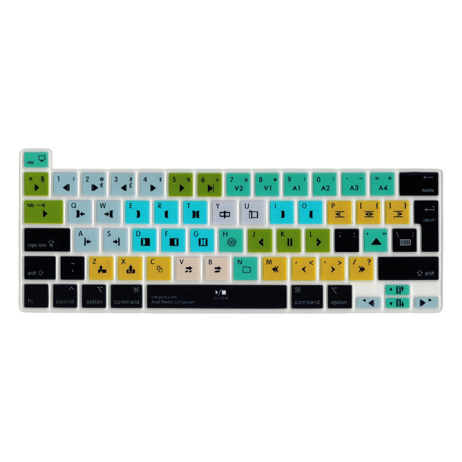 MiNGFi Media Composer Shortcuts Silicone Keyboard Cover for MacBook Pro 16" M1 (2019+) Model A2141 MacBook Pro 13" (2020+) Model A2338 A2289 A2251 EU/ISO Keyboard layout