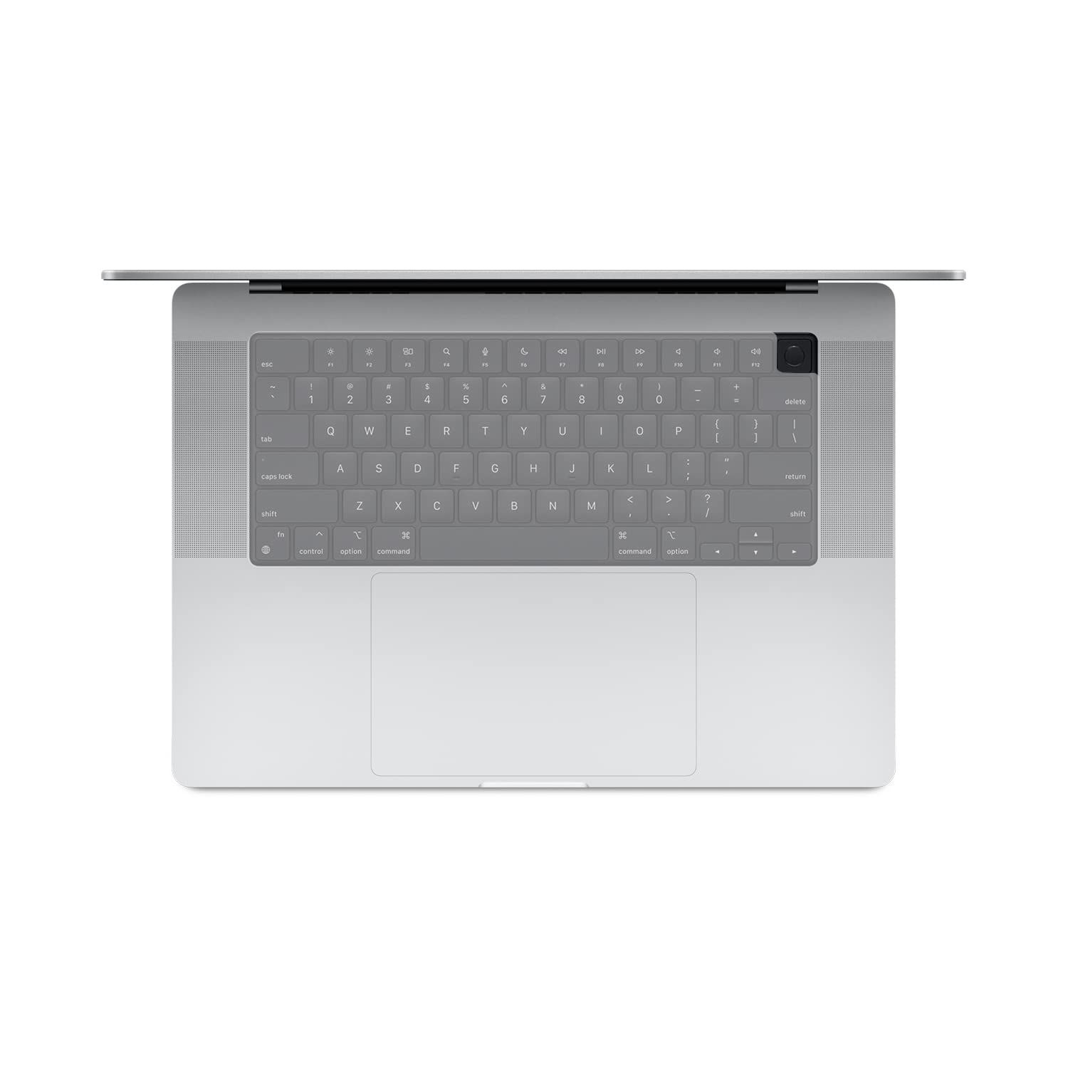 MiNGFi silicone coperchio della tastiera Copritastiera per MacBook Pro 14" A2442 (2021+) MacBook Pro 16" A2485 (2021+) M1 Pro/Max chip Touch ID - Trasparente