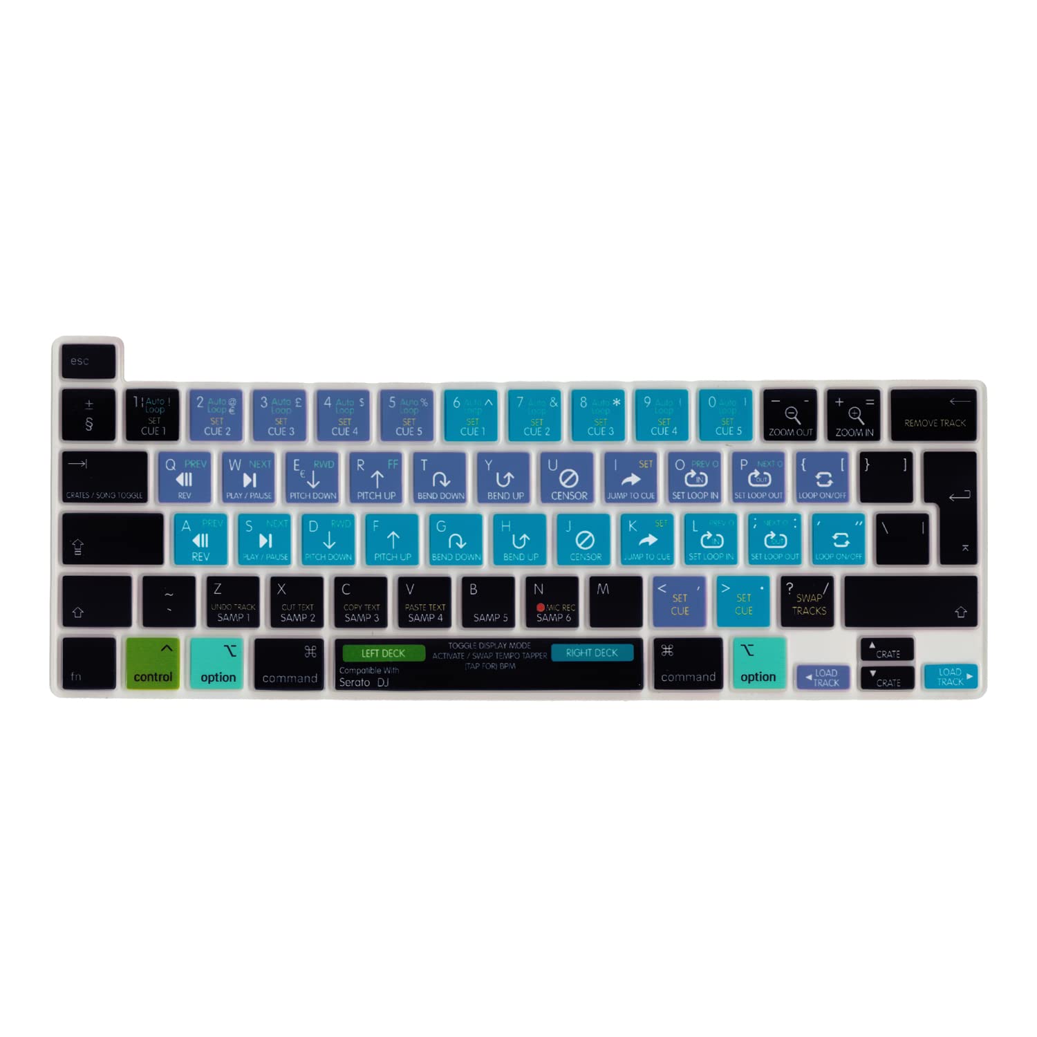 MiNGFi Serato DJ Shortcuts Silicone Keyboard Cover for MacBook Pro 16" M1 (2019+) Model A2141 MacBook Pro 13" (2020+) Model A2338 A2289 A2251 EU/ISO Keyboard layout