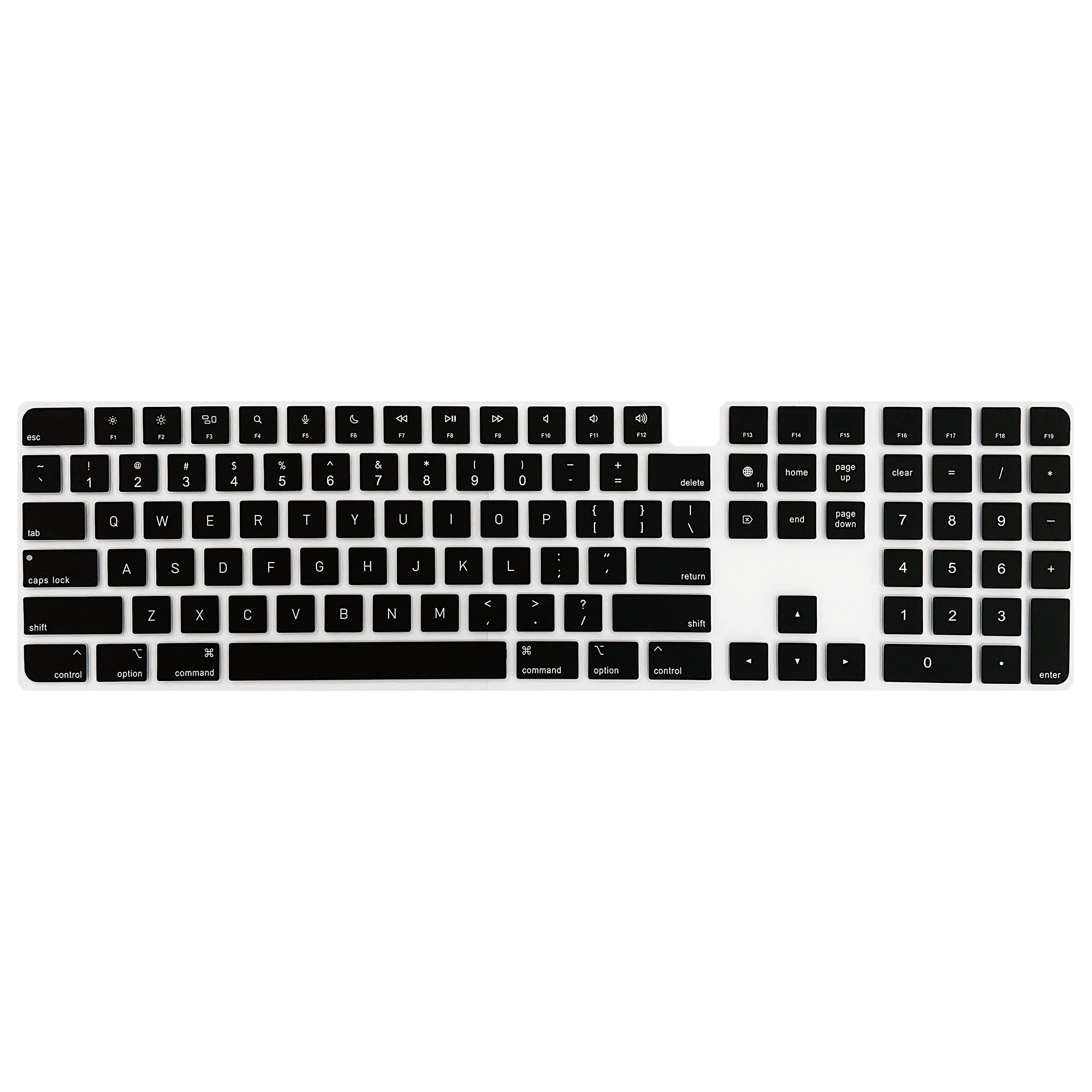 MiNGFi Inglese QWERTY silicone copritastiera per Magic Keyboard con Touch ID e tastierino numerico Modello A2520 (2021+) US/ANSI layout della tastiera - Nero